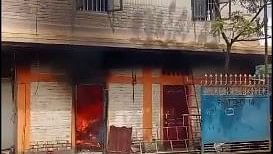 <div class="paragraphs"><p>Screengrab from the video of the torched residence of&nbsp;of Manipur BJP spokesperson Michael Lamjathang.</p></div>